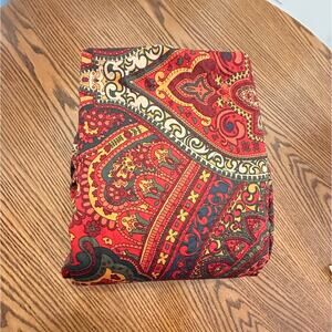 Eikei Paisley King Sateen Duvet Cover Damask Medallion Burgundy Spanish Red
